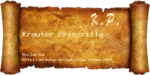 Krauter Priszcilla névjegykártya